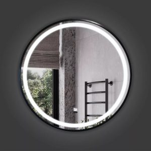 Зеркало Comforty Лея 75 LED-подсветка, бесконтактный сенсор, антизапотевание Черный матовый 00-00014184CF