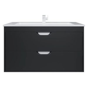 Тумба подвесная Uperwood Modul 97 с раковиной Черный матовый 393020553 Тумба подвесная Uperwood Modul 97 с раковиной Черный матовый 393020553