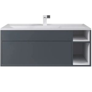 Тумба подвесная Uperwood Lotus Premium 100 с раковиной Серый матовый 39340207465