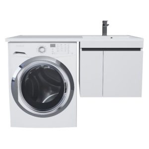 Тумба подвесная Uperwood Magenta 120 под стиральную машину правая с раковиной Белый / Графит 52930205151