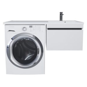 Тумба подвесная Uperwood Magenta 120 под стиральную машину правая с раковиной Белый / Графит 52930205154