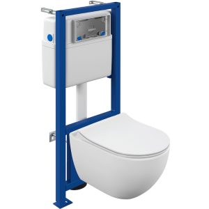 Инсталляция Cersanit Link Pro с унитазом Brasko Smart CO DPL EO slim LP Белый глянцевый 64916