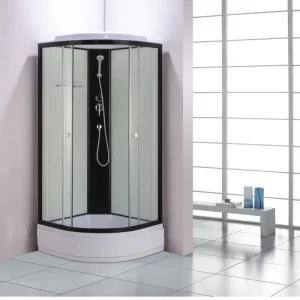 Душевой уголок Водный мир 80х80 ,Черный / Прозрачное, Низкий поддон