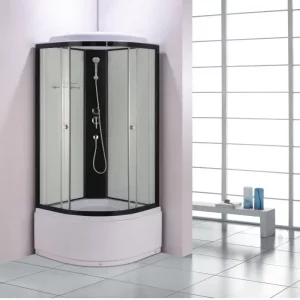 Душевая кабина Водный мир 100х100, Черный / Прозрачное, Высокий поддон