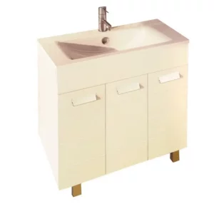 Тумба напольная Comforty Модена 90 + раковина Белый глянец 00-00001644CF