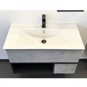 Тумба подвесная Comforty Франкфурт 91 + раковина Бетон светлый 00-00007342CF Тумба подвесная Comforty Франкфурт 91 + раковина Бетон светлый 00-00007342CF