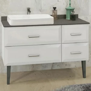 Тумба напольная Comforty Империя 120 + раковина Белый / Серый 00-00003852 Тумба напольная Comforty Империя 120 + раковина Белый / Серый 00-00003852