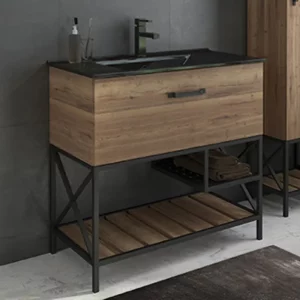 Тумба напольная Comforty Бредфорд 91 + раковина Дуб темный 00004148003CF Тумба напольная Comforty Бредфорд 91 + раковина Дуб темный 00004148003CF