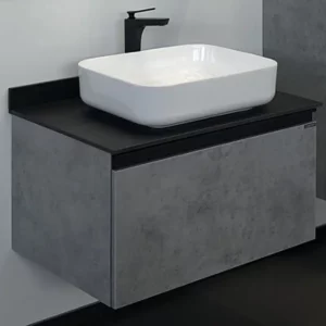 Тумба подвесная Comforty Эдинбург 75,5 + раковина + черная столешница Бетон светлый 00004149066CF Тумба подвесная Comforty Эдинбург 75,5 + раковина + черная столешница Бетон светлый 00004149066CF