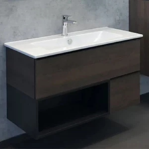 Тумба подвесная Comforty Франкфурт 91 + раковина Дуб шоколадно-коричневый 00004150657CF Тумба подвесная Comforty Франкфурт 91 + раковина Дуб шоколадно-коричневый 00004150657CF