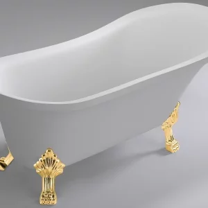 Ванна акриловая Comforty BA 160х72 ножки + донный клапан золото Белый BA102GL