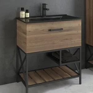 Тумба напольная Comforty Бредфорд 75,5 + раковина Дуб темный 00004149064CF Тумба напольная Comforty Бредфорд 75,5 + раковина Дуб темный 00004149064CF