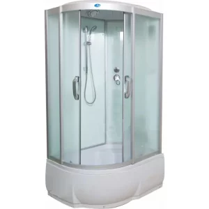 Душевая кабина Водный мир 110х80, Хром / Матовое, Высокий поддон правая