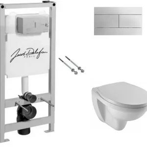 Инсталляция Jacob Delafon + унитаз Patio с сиденьем Soft Close + кнопка смыва белая