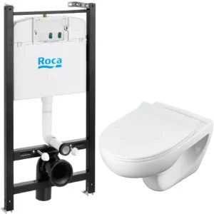 Инсталляция Roca + унитаз Victoria + крышка-сиденье slim Белый 893105010