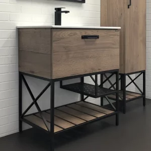 Тумба напольная Comforty Бредфорд 75,5 + раковина Дуб темный 00-00008074CF Тумба напольная Comforty Бредфорд 75,5 + раковина Дуб темный 00-00008074CF
