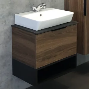 Тумба подвесная Comforty Штутгарт 60 + раковина Дуб темно-коричневый 00004151039CF Тумба подвесная Comforty Штутгарт 60 + раковина Дуб темно-коричневый 00004151039CF