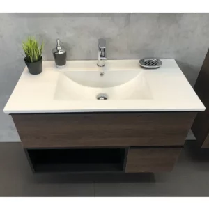 Тумба подвесная Comforty Франкфурт 76 + раковина Дуб шоколадно-коричневый 00004150531CF Тумба подвесная Comforty Франкфурт 76 + раковина Дуб шоколадно-коричневый 00004150531CF