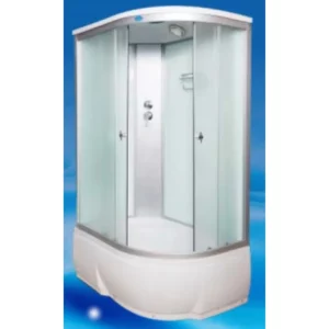 Душевая кабина Водный мир 120х80, Хром / Матовое, Высокий поддон левая