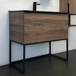 Тумба напольная Comforty Равенна Лофт 90 + раковина Comforty 90E Дуб тёмно-коричневый 00-00006655CF