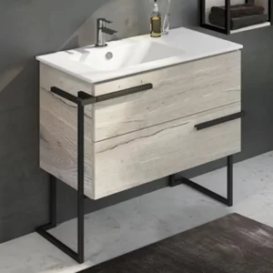 Тумба напольная Comforty Дюссельдорф 91 + раковина Дуб дымчатый 00-00004093CF Тумба напольная Comforty Дюссельдорф 91 + раковина Дуб дымчатый 00-00004093CF