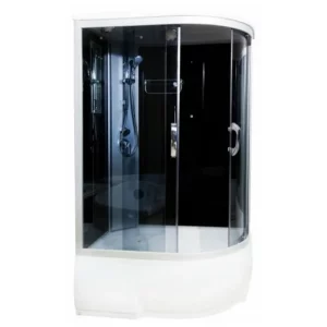 Душевая кабина Водный мир 120х80, Хром / Тонированное, Высокий поддон левая