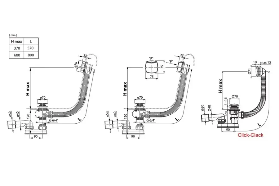 Сточный комплект с переливом Ravak 800 Сточный комплект с переливом Ravak 800 — изображение 2