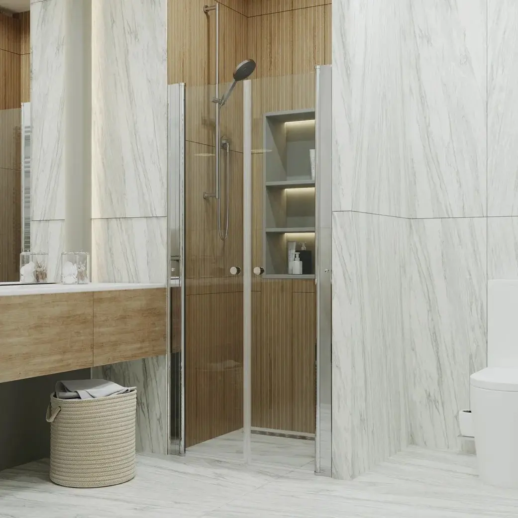 Душевая дверь Triton Дабл 100х185 Хром / Прозрачное Душевая дверь Triton Дабл 100х185 Хром / Прозрачное — изображение 2