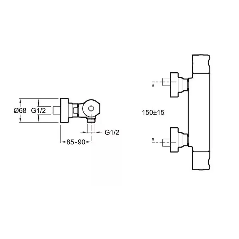 Смеситель Jacob Delafon Singulier термостатический для душа E10872-CP Смеситель Jacob Delafon Singulier термостатический для душа E10872-CP — изображение 2