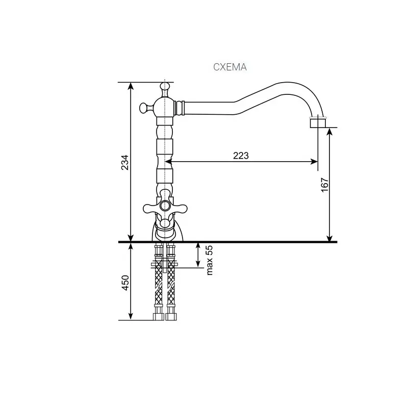 Смеситель для кухни Ulgran Classic U-014 U-014 Бронза Смеситель для кухни Ulgran Classic U-014 U-014 Бронза — изображение 2