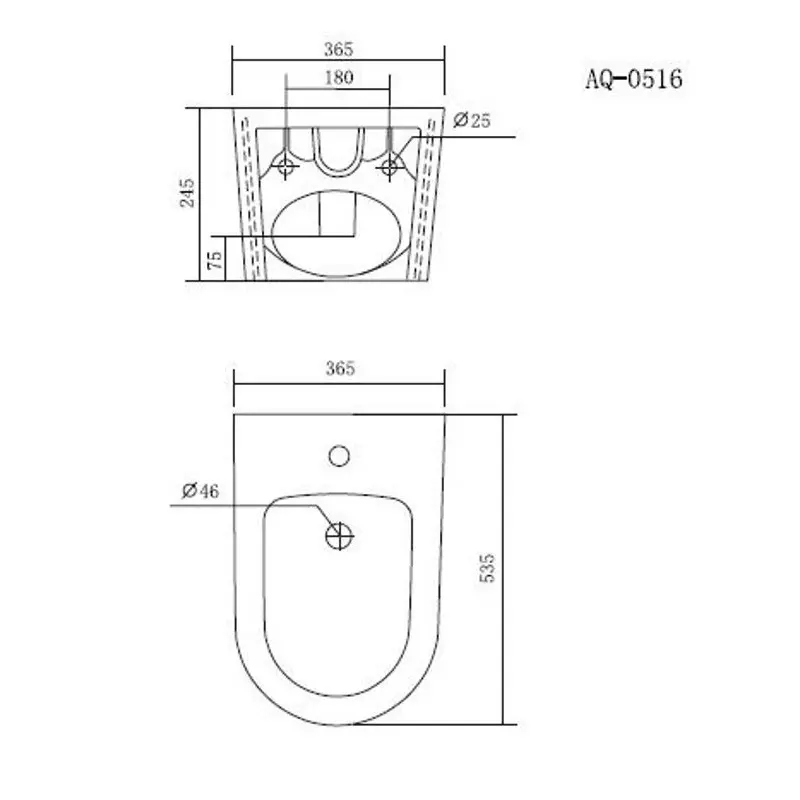 Биде подвесное Aquatek Бетта Белый AQ0516-00 Биде подвесное Aquatek Бетта Белый AQ0516-00 — изображение 2