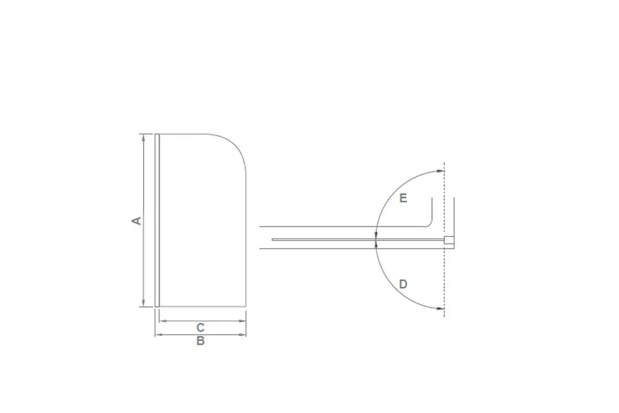 Шторка для ванны Bas Screen 80х140 Хром / Прозрачное Шторка для ванны Bas Screen 80х140 Хром / Прозрачное — изображение 2