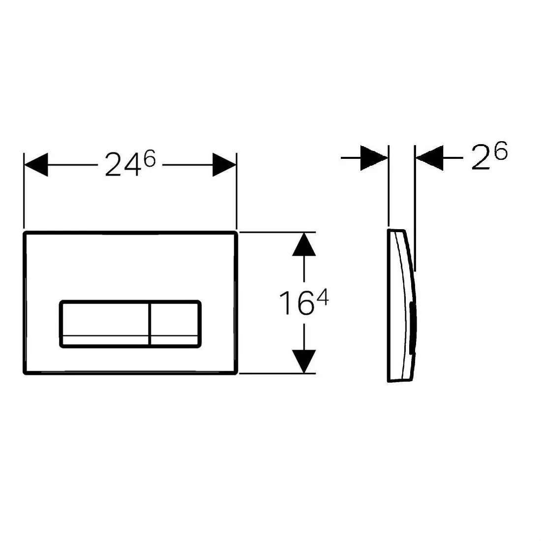 Смывная клавиша Delta 51, хром Смывная клавиша Delta 51, хром — изображение 2