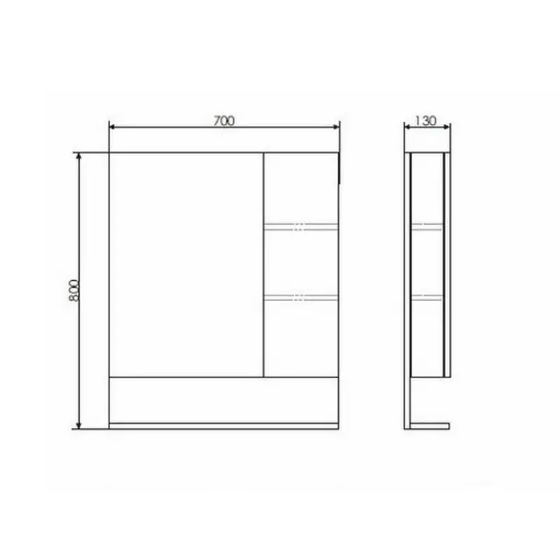 Шкаф зеркальный Comforty Рига 70 Дуб 00004142212CF Шкаф зеркальный Comforty Рига 70 Дуб 00004142212CF — изображение 3