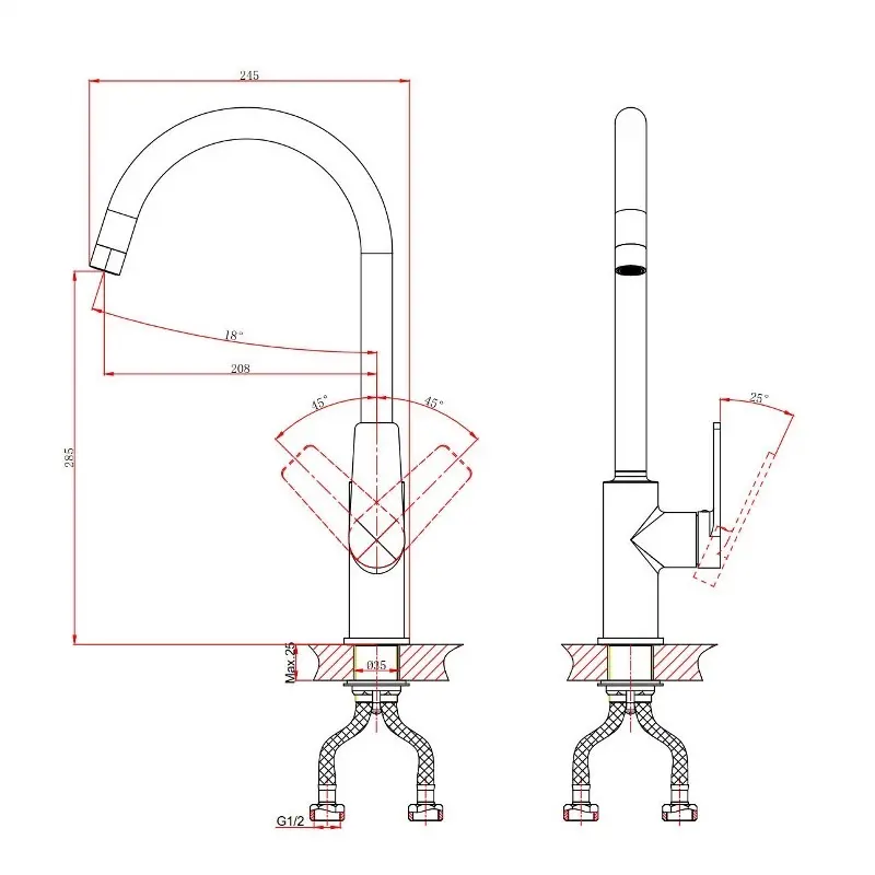 Смеситель для кухни D&K Bayern.Furth Хром глянцевый DA1522401 Смеситель для кухни D&K Bayern.Furth Хром глянцевый DA1522401 — изображение 3