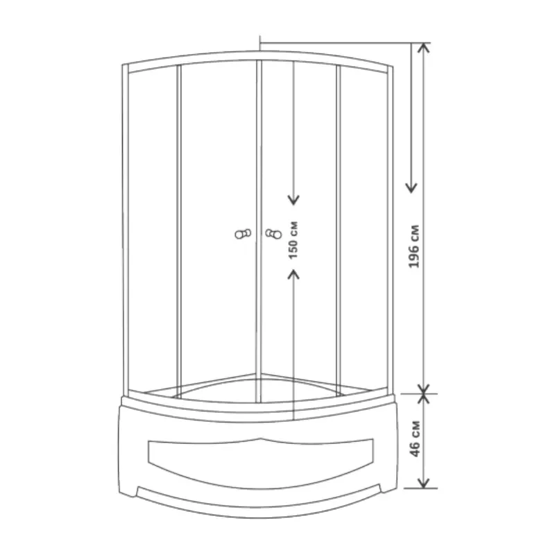 Душевой уголок Водный мир 80х80 с поддоном Хром / Матовое Душевой уголок Водный мир 80х80 с поддоном Хром / Матовое — изображение 3