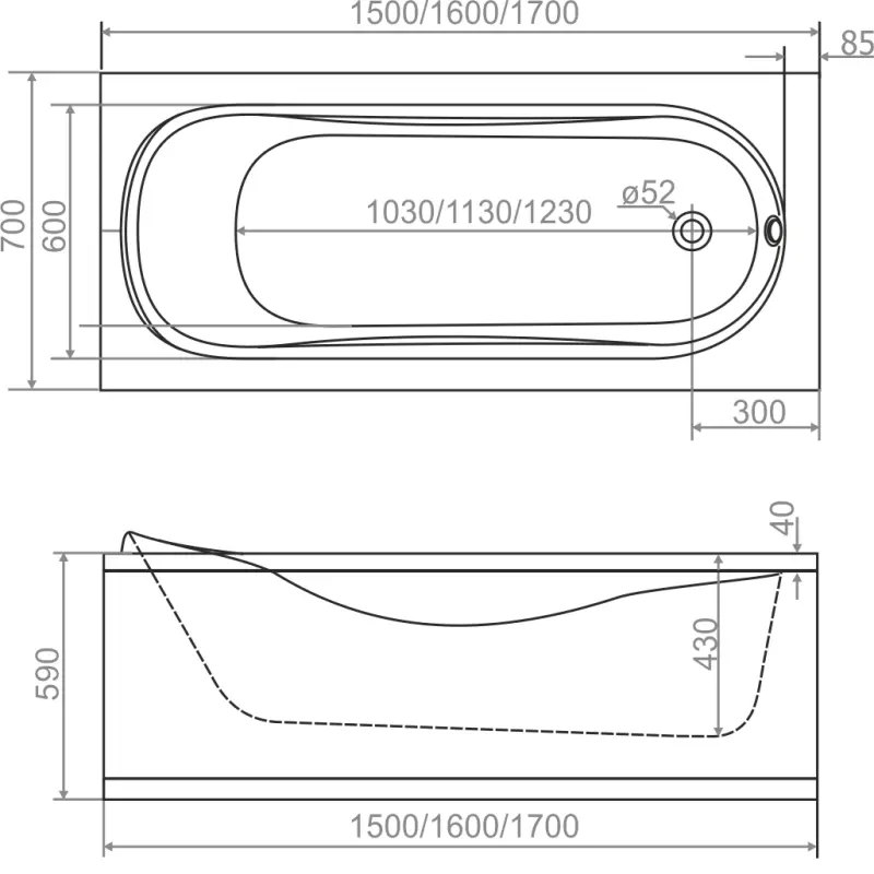 Ванна акриловая Domani-Spa Classic 160х70 Ванна акриловая Domani-Spa Classic 160х70 — изображение 4