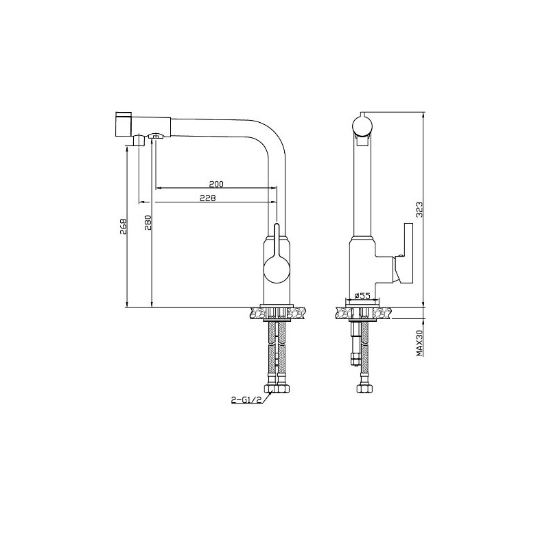 Смеситель для кухни Esko Kitchen Хром глянцевый K23 Смеситель для кухни Esko Kitchen Хром глянцевый K23 — изображение 3