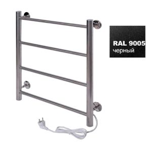 Полотенцесушитель электрический Тера Классика 50х60 кнопка включения, телескоп.держатели Черный матовый ПСК-09-02ч