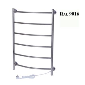 Полотенцесушитель электрический Тера Ребро 50х80 кнопка включения, телескоп.держатели Белый ПСК-10-03б