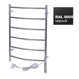 Полотенцесушитель электрический Тера Ребро 50х80 ПСН диммер Черный матовый ПСН-10-03дч