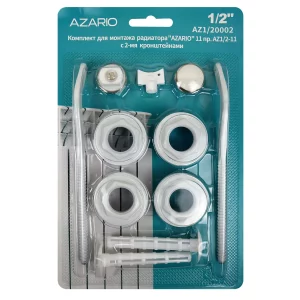 Комплект для монтажа радиатора Azario 1/2", 11 предметов Белый AZ1/20002 . Комплектующие