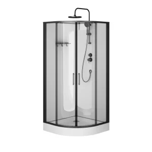 Душевая кабина AM.PM Above 90x90 профиль черный матовый стекло прозрачное W9XC-401-9090BT