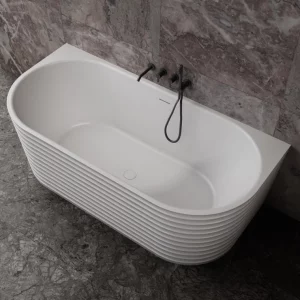 Ванна из искусственного камня овальная ABBER Stein 170x80 белый матовый AS9652