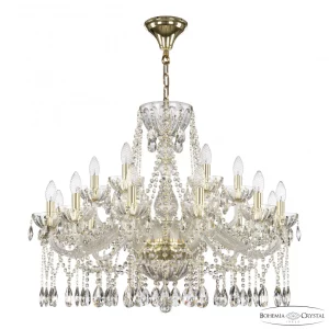 Люстра хрустальная 5413/12+6/300 G Clear/M-1H Bohemia Ivele Crystal (Богемия Ивеле Кристалл)